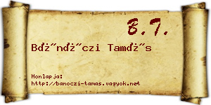Bánóczi Tamás névjegykártya